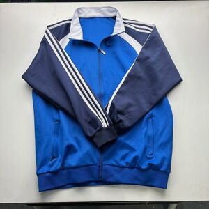 Mens Blue Navy Adidas (COPY) Track Jacket Full Zip Athletic Sports Size XL